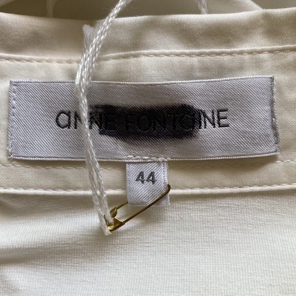 ANNE FONTAINE WHITE LONG SLEEVE TOP SHIRT BLOUSE 44 NEW 12 - Picture 8 of 11